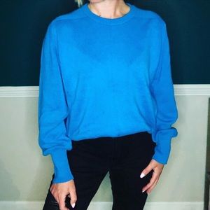 Vintage LL Bean blue knit sweater light weight